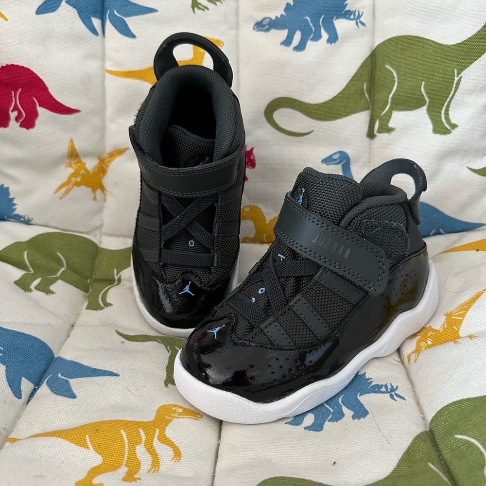 Nike Jordan 6 Rings Toddler Shoes Black/Blue Size 8C (Never Worn)
